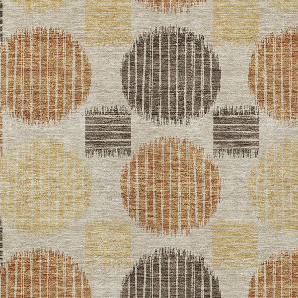 Homeroots 3' Stylish Beige Brown And Ivory Geometric Area Rug – Perfect For Indoor Or Outdoor Spaces! 8' X 10' Polyester 593633