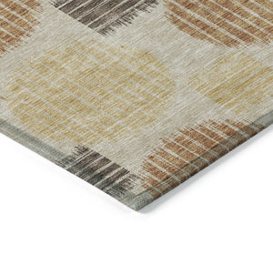 Homeroots 3' Stylish Beige Brown And Ivory Geometric Area Rug – Perfect For Indoor Or Outdoor Spaces! 10' X 14' Polyester 593635