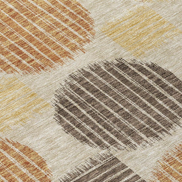 Homeroots 3' Stylish Beige Brown And Ivory Geometric Area Rug – Perfect For Indoor Or Outdoor Spaces! 10' X 14' Polyester 593635