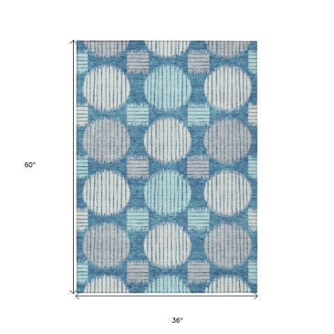 Homeroots 3' Stylish Beige Brown And Ivory Geometric Area Rug – Perfect For Indoor Or Outdoor Spaces! 3' X 5' Polyester 593636