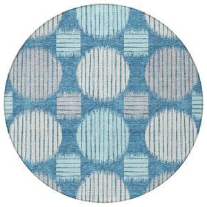 Homeroots 3' Stylish Beige Brown And Ivory Geometric Area Rug – Perfect For Indoor Or Outdoor Spaces! 8' Round Polyester 593638