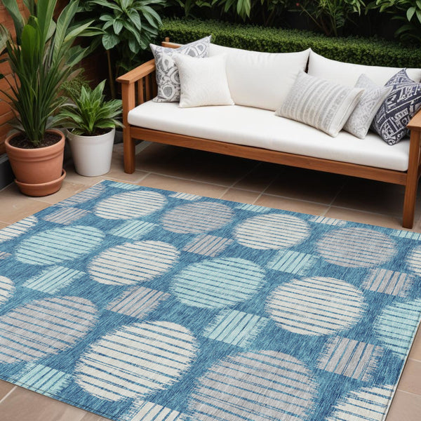 Homeroots 3' Stylish Beige Brown And Ivory Geometric Area Rug – Perfect For Indoor Or Outdoor Spaces! 8' X 10' Polyester 593639