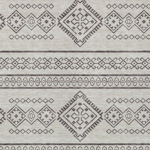 Homeroots 3' Stylish Beige & Brown Southwestern Washable Rug For Indoor And Outdoor Living Spaces Decor 5' X 8' Polyester 593643