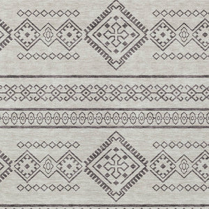 Homeroots 3' Stylish Beige & Brown Southwestern Washable Rug For Indoor And Outdoor Living Spaces Decor 8' X 10' Polyester 593645