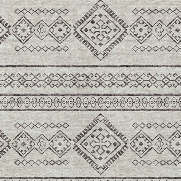 Homeroots 3' Stylish Beige & Brown Southwestern Washable Rug For Indoor And Outdoor Living Spaces Decor 8' X 10' Polyester 593645