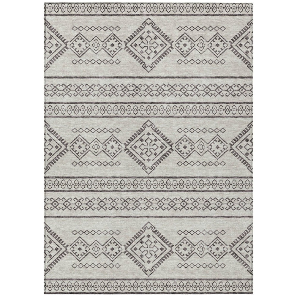 HomeRoots 9' Durable Beige and Brown Southwestern Indoor Outdoor Area Rug for Easy Care and Style 9' X 12' 593646