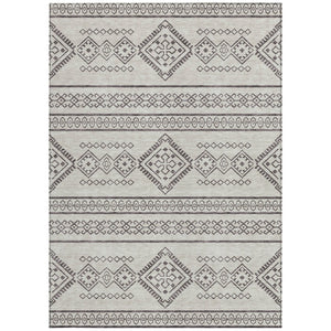 Homeroots 3' Stylish Beige & Brown Southwestern Washable Rug For Indoor And Outdoor Living Spaces Decor 9' X 12' Polyester 593646