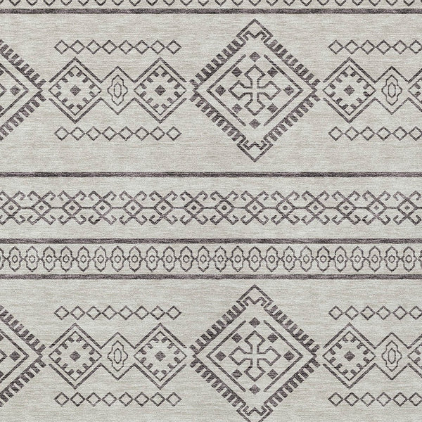 Homeroots 3' Stylish Beige & Brown Southwestern Washable Rug For Indoor And Outdoor Living Spaces Decor 10' X 14' Polyester 593647