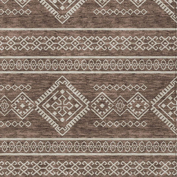 Homeroots 3' Stylish Beige & Brown Southwestern Washable Rug For Indoor And Outdoor Living Spaces Decor 3' X 5' Polyester 593654