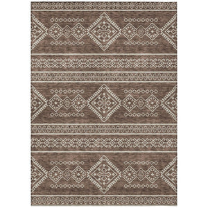 HomeRoots 9' Southwestern Indoor Outdoor Area Rug – Durable, Washable, Earthy Brown and Ivory Design for Any Space 9' X 12' 593658