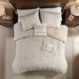 Harbor House Anslee Cottage/Country 3 Piece Cotton Yarn Dyed Comforter Set HH10-1690 Taupe