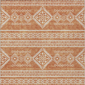 Homeroots 3' Stylish Beige & Brown Southwestern Washable Rug For Indoor And Outdoor Living Spaces Decor 3' X 5' Polyester 593660