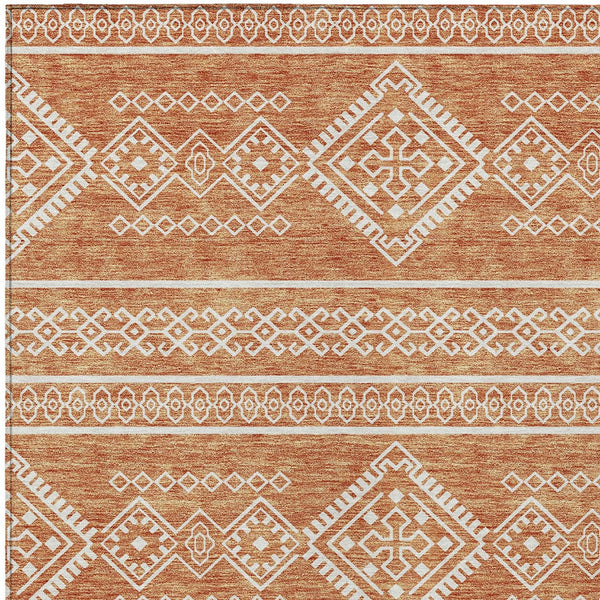 Homeroots 3' Stylish Beige & Brown Southwestern Washable Rug For Indoor And Outdoor Living Spaces Decor 9' X 12' Polyester 593664