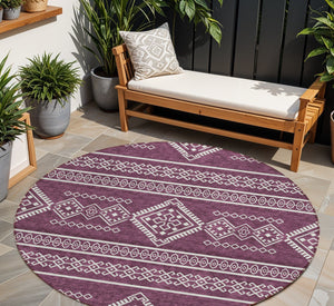Homeroots 3' Stylish Beige & Brown Southwestern Washable Rug For Indoor And Outdoor Living Spaces Decor 8' Round Polyester 593668