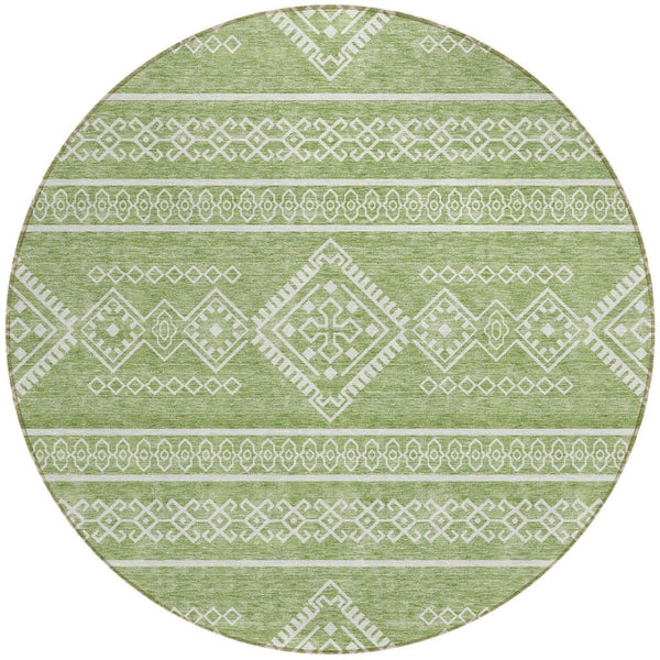 Homeroots 3' Stylish Beige & Brown Southwestern Washable Rug For Indoor And Outdoor Living Spaces Decor 8' Round Polyester 593674
