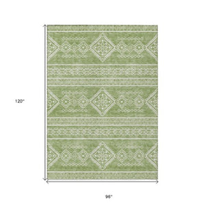 Homeroots 3' Stylish Beige & Brown Southwestern Washable Rug For Indoor And Outdoor Living Spaces Decor 8' X 10' Polyester 593675