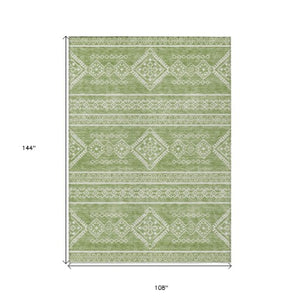Homeroots 3' Stylish Beige & Brown Southwestern Washable Rug For Indoor And Outdoor Living Spaces Decor 9' X 12' Polyester 593676