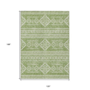 Homeroots 3' Stylish Beige & Brown Southwestern Washable Rug For Indoor And Outdoor Living Spaces Decor 10' X 14' Polyester 593677