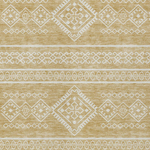 Homeroots 3' Stylish Beige & Brown Southwestern Washable Rug For Indoor And Outdoor Living Spaces Decor 3' X 5' Polyester 593678