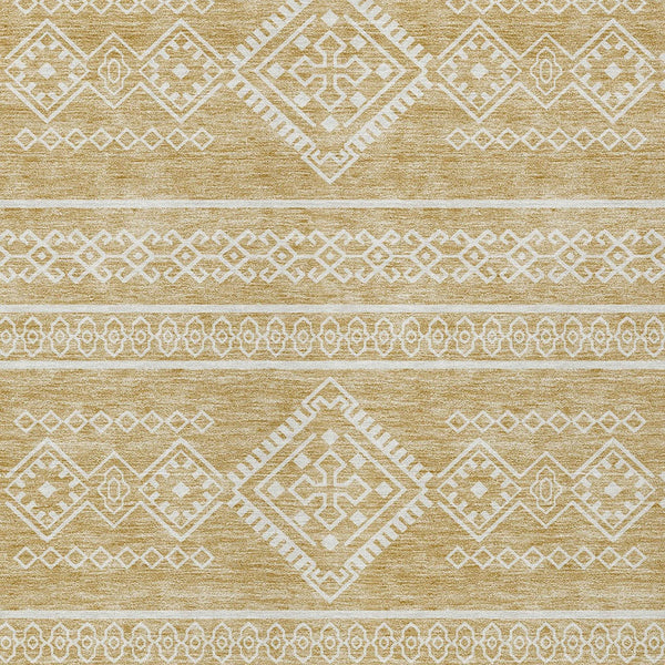 Homeroots 3' Stylish Beige & Brown Southwestern Washable Rug For Indoor And Outdoor Living Spaces Decor 3' X 5' Polyester 593678