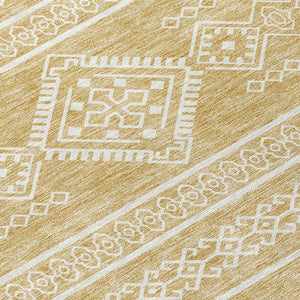 Homeroots 3' Stylish Beige & Brown Southwestern Washable Rug For Indoor And Outdoor Living Spaces Decor 3' X 5' Polyester 593678