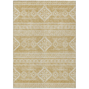 Homeroots 3' Stylish Beige & Brown Southwestern Washable Rug For Indoor And Outdoor Living Spaces Decor 9' X 12' Polyester 593682