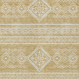 Homeroots 3' Stylish Beige & Brown Southwestern Washable Rug For Indoor And Outdoor Living Spaces Decor 10' X 14' Polyester 593683