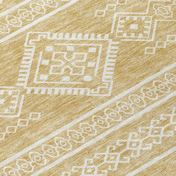 Homeroots 3' Stylish Beige & Brown Southwestern Washable Rug For Indoor And Outdoor Living Spaces Decor 10' X 14' Polyester 593683