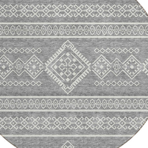 Homeroots 3' Stylish Beige & Brown Southwestern Washable Rug For Indoor And Outdoor Living Spaces Decor 8' Round Polyester 593686