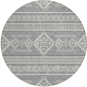 Homeroots 3' Stylish Beige & Brown Southwestern Washable Rug For Indoor And Outdoor Living Spaces Decor 8' Round Polyester 593686