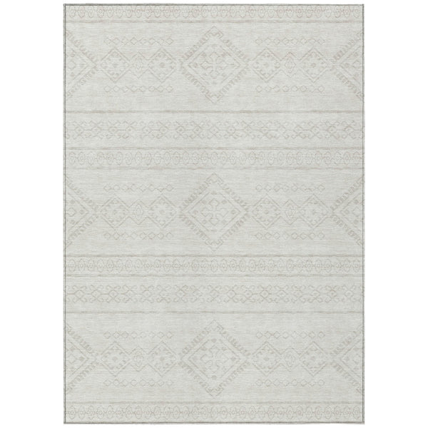 Homeroots 3' Stylish Beige & Brown Southwestern Washable Rug For Indoor And Outdoor Living Spaces Decor 9' X 12' Polyester 593694