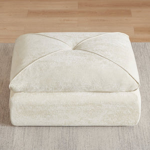 English Elm Modern Chenille Modular Sofa with Extendable Foot Pedal for Relaxed Living Spaces Beige W3396P463870
