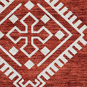 Homeroots 3' Stylish Beige & Brown Southwestern Washable Rug For Indoor And Outdoor Living Spaces Decor 3' X 5' Polyester 593714