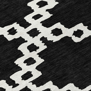 Homeroots 3' Artichoke Green And Ivory Geometric Washable Area Rug For Indoor And Outdoor Spaces, Durable Design 8' X 10' Polyester 593747