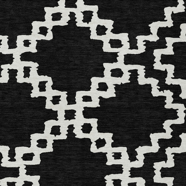 Homeroots 3' Artichoke Green And Ivory Geometric Washable Area Rug For Indoor And Outdoor Spaces, Durable Design 10' X 14' Polyester 593749