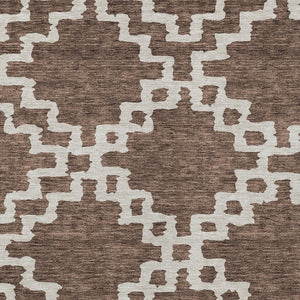 Homeroots 3' Artichoke Green And Ivory Geometric Washable Area Rug For Indoor And Outdoor Spaces, Durable Design 3' X 5' Polyester 593756