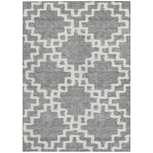 Homeroots 3' Artichoke Green And Ivory Geometric Washable Area Rug For Indoor And Outdoor Spaces, Durable Design 3' X 5' Polyester 593768