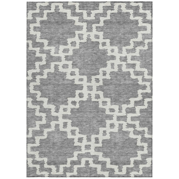 Homeroots 3' Artichoke Green And Ivory Geometric Washable Area Rug For Indoor And Outdoor Spaces, Durable Design 9' X 12' Polyester 593772