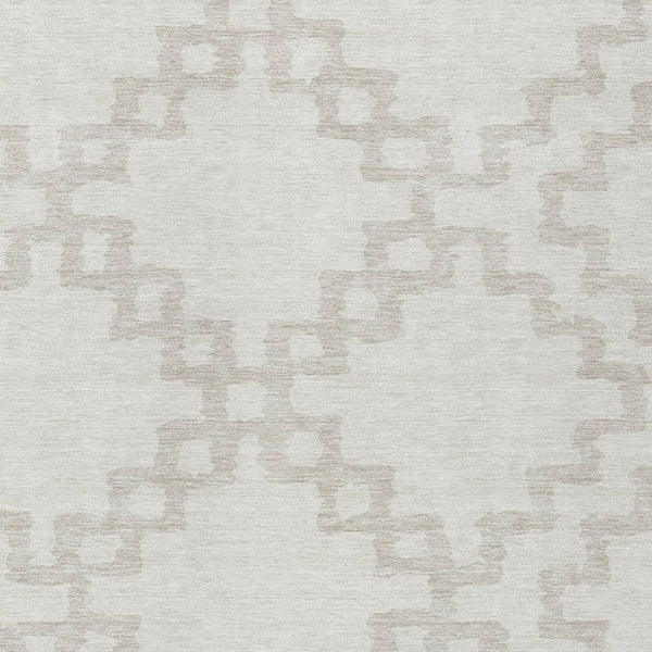 Homeroots 3' Artichoke Green And Ivory Geometric Washable Area Rug For Indoor And Outdoor Spaces, Durable Design 3' X 5' Polyester 593774