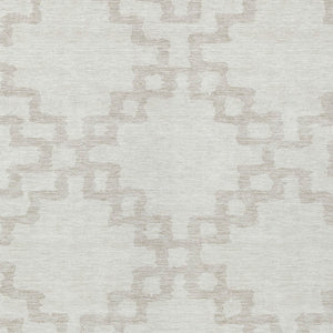 Homeroots 3' Artichoke Green And Ivory Geometric Washable Area Rug For Indoor And Outdoor Spaces, Durable Design 8' X 10' Polyester 593777