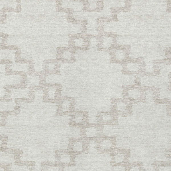 Homeroots 3' Artichoke Green And Ivory Geometric Washable Area Rug For Indoor And Outdoor Spaces, Durable Design 8' X 10' Polyester 593777