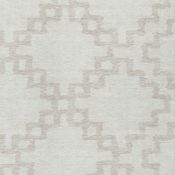 Homeroots 3' Artichoke Green And Ivory Geometric Washable Area Rug For Indoor And Outdoor Spaces, Durable Design 9' X 12' Polyester 593778