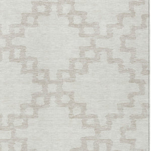 Homeroots 3' Artichoke Green And Ivory Geometric Washable Area Rug For Indoor And Outdoor Spaces, Durable Design 10' X 14' Polyester 593779