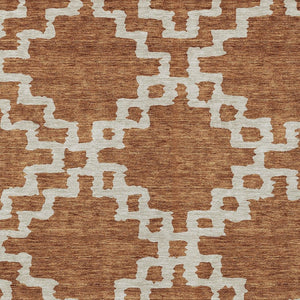 Homeroots 3' Artichoke Green And Ivory Geometric Washable Area Rug For Indoor And Outdoor Spaces, Durable Design 3' X 5' Polyester 593780