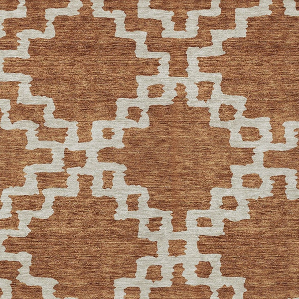 Homeroots 3' Artichoke Green And Ivory Geometric Washable Area Rug For Indoor And Outdoor Spaces, Durable Design 3' X 5' Polyester 593780