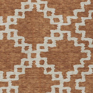 Homeroots 3' Artichoke Green And Ivory Geometric Washable Area Rug For Indoor And Outdoor Spaces, Durable Design 5' X 8' Polyester 593781