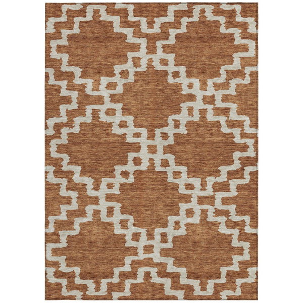Homeroots 3' Artichoke Green And Ivory Geometric Washable Area Rug For Indoor And Outdoor Spaces, Durable Design 9' X 12' Polyester 593784