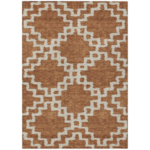HomeRoots 5' Brown and Ivory Geometric Area Rug – Stylish, Washable Indoor-Outdoor Solution for Any Space 10' X 14' 593785