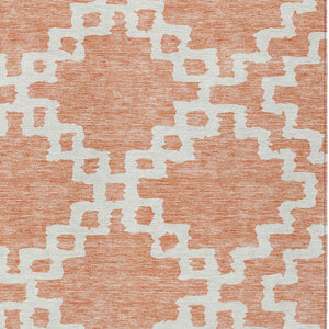 Homeroots 3' Artichoke Green And Ivory Geometric Washable Area Rug For Indoor And Outdoor Spaces, Durable Design 3' X 5' Polyester 593792