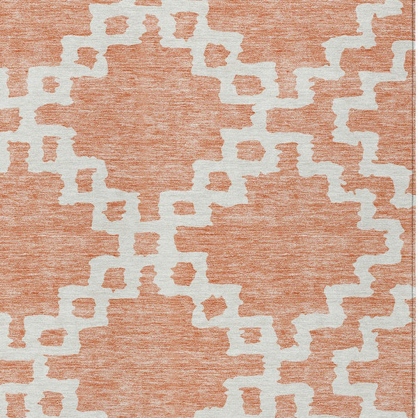 Homeroots 3' Artichoke Green And Ivory Geometric Washable Area Rug For Indoor And Outdoor Spaces, Durable Design 3' X 5' Polyester 593792